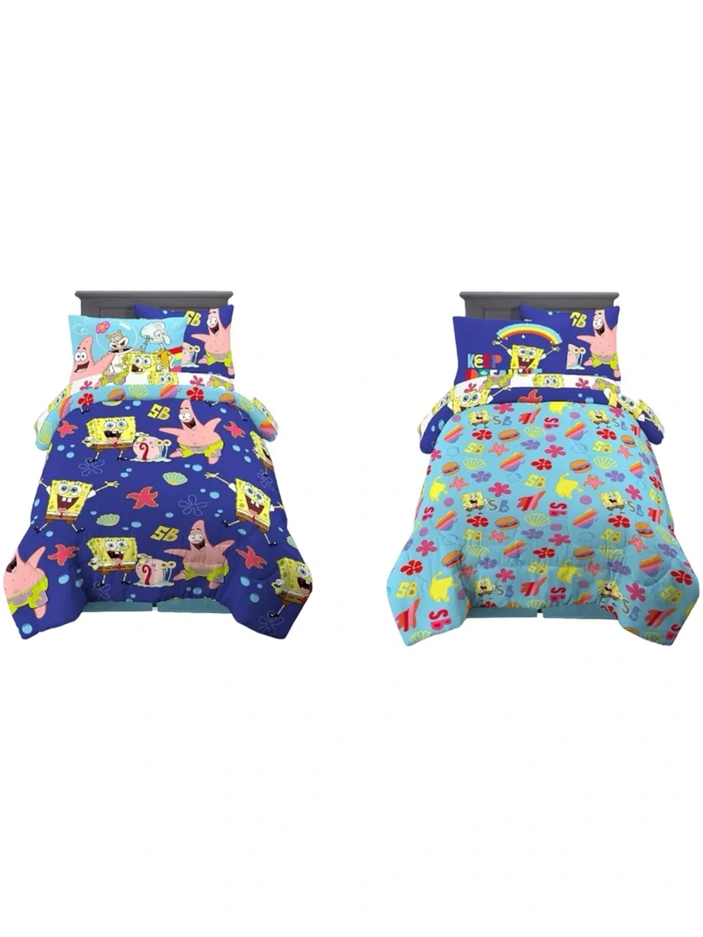 SpongeBob SquarePants Twin 5 Pc Kids Bedding Set Comforter Pillowcase Sheets New